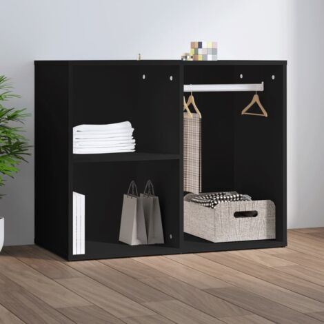 Mueble de vestidor madera de ingeniería negro 80x40x65 cm vidaXL