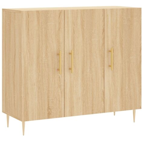Aparador de madera de ingeniería roble Sonoma 90x34x80 cm vidaXL