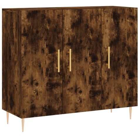 Aparador de madera de ingeniería roble ahumado 90x34x80 cm vidaXL