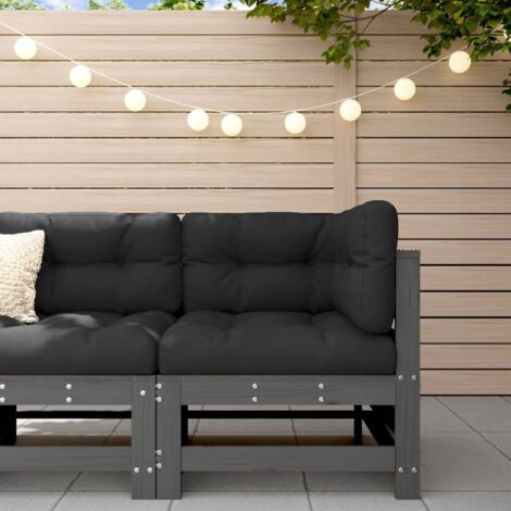 Furniture Limited - Sofá esquinero con cojines madera maciza de