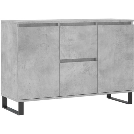 Aparador de madera de ingeniería gris hormigón 101,5x35x70 cm vidaXL