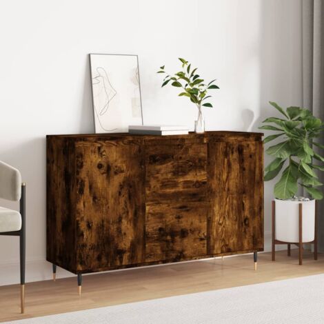 Aparador de madera de ingeniería roble ahumado 101,5x35x70 cm vidaXL