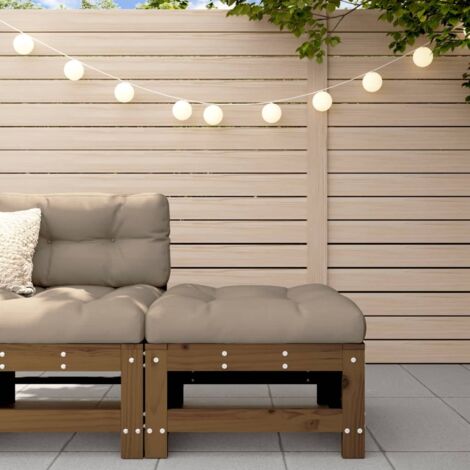 Taburete de jardín con cojín madera maciza de pino marrón miel vidaXL