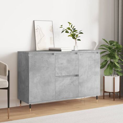 Aparador de madera de ingeniería gris hormigón 101,5x35x70 cm vidaXL