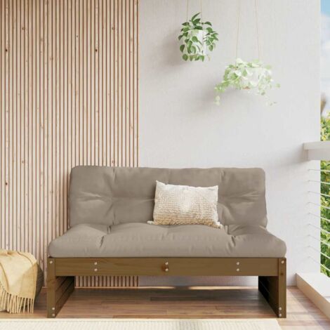 Sofá central madera maciza de pino marrón miel 120x80 cm vidaXL