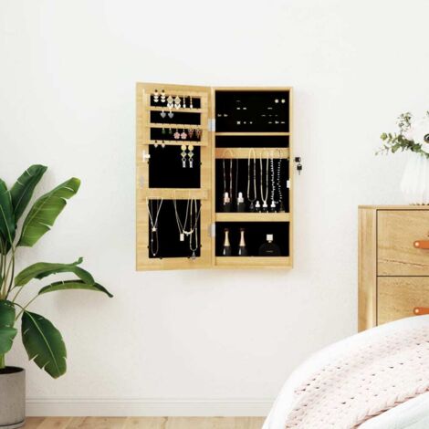 Espejo con joyero de pared 30x8,5x67 cm vidaXL