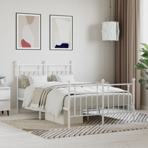 Estructura cama sin colchón con estribo metal blanco 120x200 cm vidaXL (1/5)