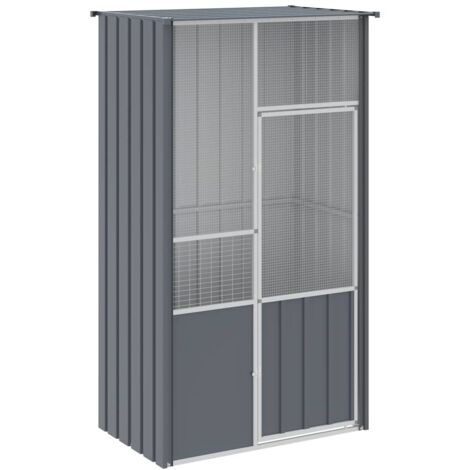 Jaula de pájaros acero galvanizado gris antracita 115x78x200 cm vidaXL (1/6)