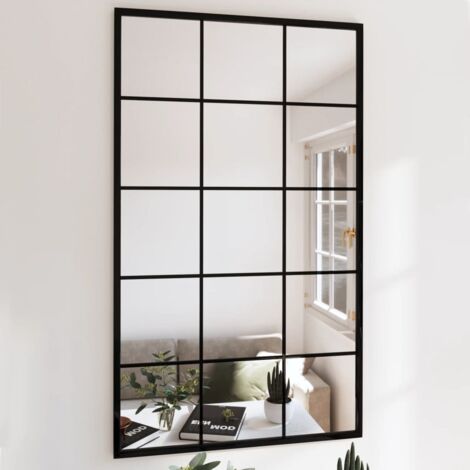 Espejos de pared 4 uds metal negro 100x60 cm vidaXL
