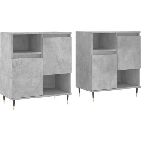 Aparadores 2 uds madera contrachapada gris hormigón vidaXL