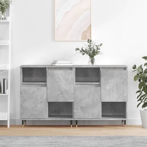 Aparadores 2 uds madera contrachapada gris hormigón vidaXL