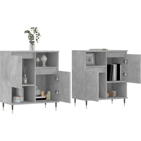 Aparadores 2 uds madera contrachapada gris hormigón vidaXL
