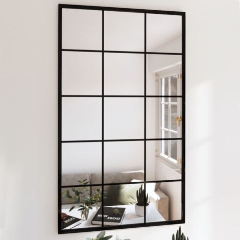 Espejos de pared 2 uds metal negro 100x60 cm vidaXL