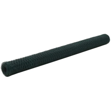 Alambrada de gallinero acero revestimiento PVC verde 25x1,5 m vidaXL
