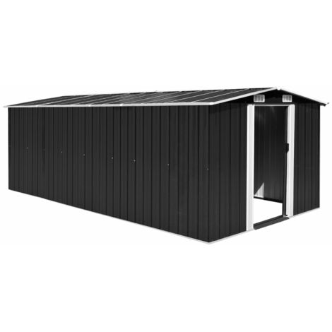 Caseta de jardín metal antracita 257x489x181 cm vidaXL