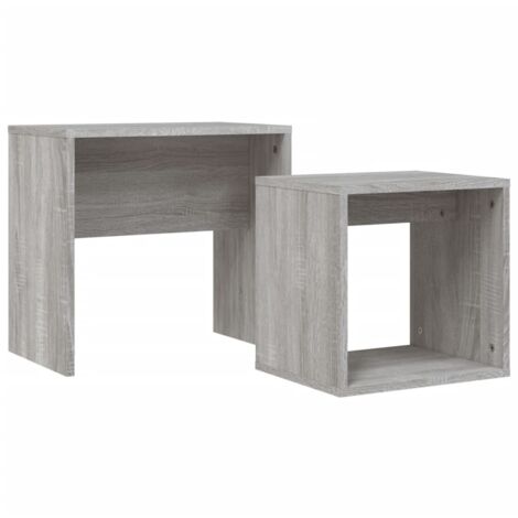 Mesas de centro apilables 2 pzas madera ingeniería gris Sonoma vidaXL
