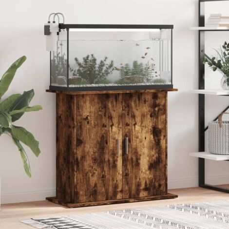 Soporte de acuario madera ingeniería roble ahumado 81x36x73 cm vidaXL