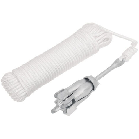Ancla plegable con cuerda hierro maleable plateado 1,5 kg vidaXL (1/5)