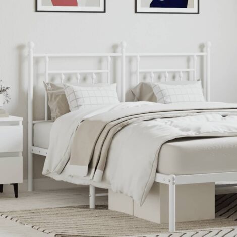 Cabecero de metal blanco 150 cm vidaXL