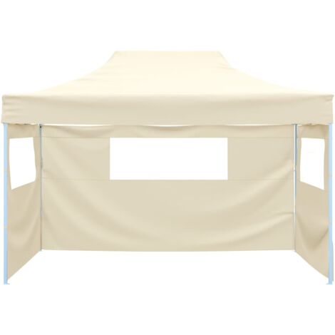 Carpa pleglable con 3 paredes crema 3x4,5 m vidaXL