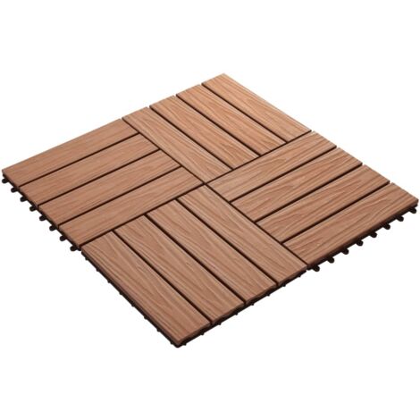 Baldosas porche relieve profundo WPC 1 m² marrón claro 11 uds vidaXL
