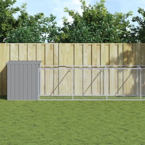 Caseta perro corral acero galvanizado gris claro 110x1221x110cm vidaXL