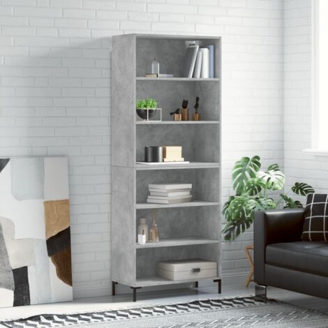 Aparador alto madera ingeniería gris hormigón 69,5x32,5x180 cm vidaXL