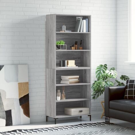 Aparador alto madera de ingeniería gris Sonoma 69,5x32,5x180 cm vidaXL
