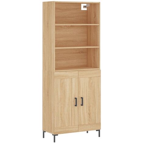 Aparador alto madera contrachapada color roble 69,5x34x180 cm vidaXL