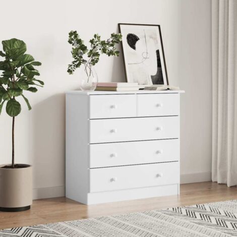 Cómoda cajonera ALTA madera maciza pino blanco 77x35x73 cm vidaXL