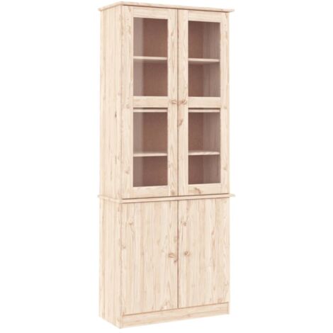 Vitrina de cristal ALTA madera maciza de pino 77x35x186,5 cm vidaXL