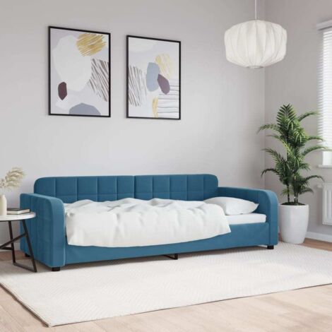 Sofá cama sin colchón terciopelo azul 80x200 cm vidaXL
