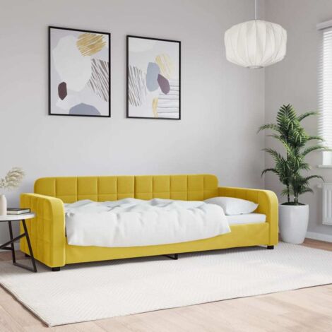 Sofá cama sin colchón terciopelo amarillo 80x200 cm vidaXL