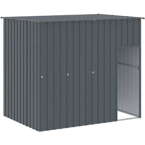 Caseta perros con tejado acero galvanizado gris 214x153x181 cm vidaXL