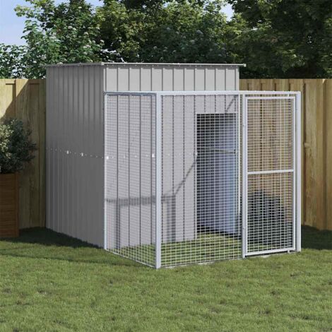 Gallinero con corral acero galvanizado gris claro 165x251x181cm vidaXL