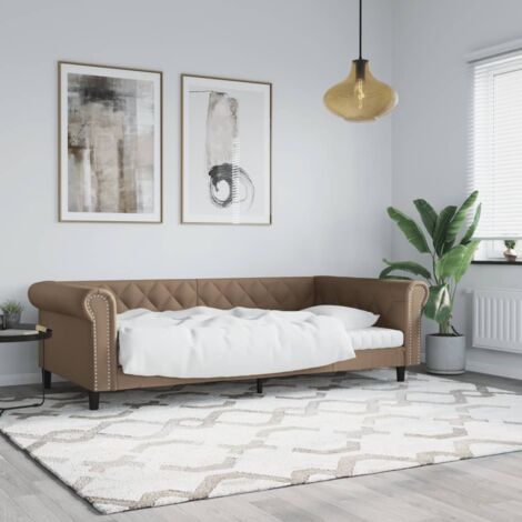 Sofá cama cuero sintético color capuchino 100x200 cm vidaXL
