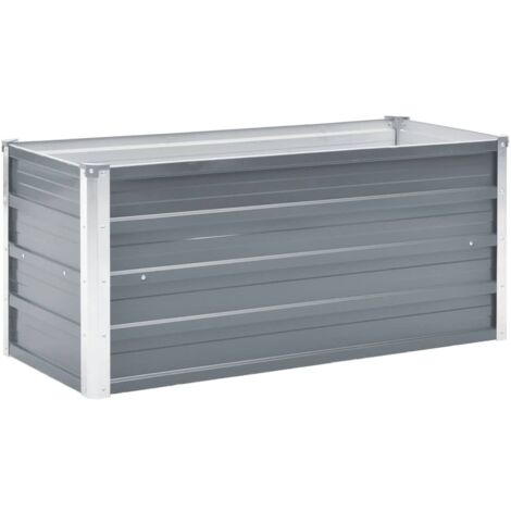 Arriate de jardín de acero galvanizado gris 100x40x45 cm vidaXL