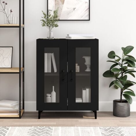 Aparador de madera de ingeniería negro 69,5x34x90 cm vidaXL