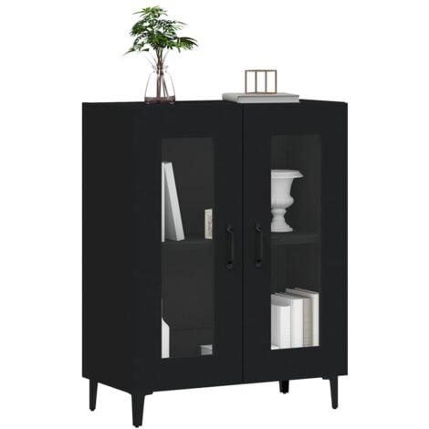 Aparador de madera de ingeniería negro 69,5x34x90 cm vidaXL