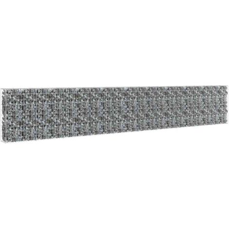 Muro de gabión con tapas de acero galvanizadas 600x30x100 cm