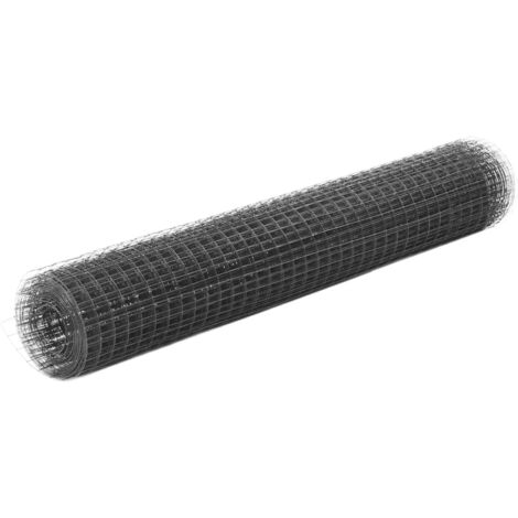 Alambrada de gallinero acero revestimiento PVC gris 25x1 m vidaXL
