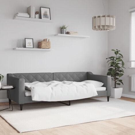 Sofá cama sin colchón tela gris oscuro 80x200 cm vidaXL