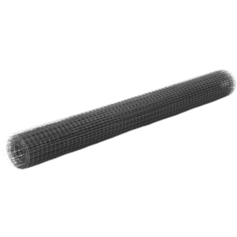 Alambrada de gallinero acero revestimiento PVC gris 25x1,5 m vidaXL