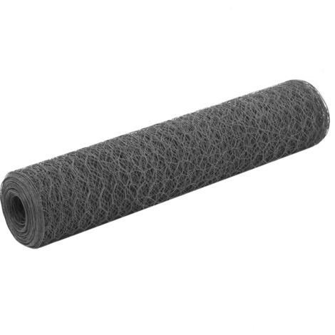 Alambrada de gallinero acero revestimiento PVC gris 25x0,75 m vidaXL