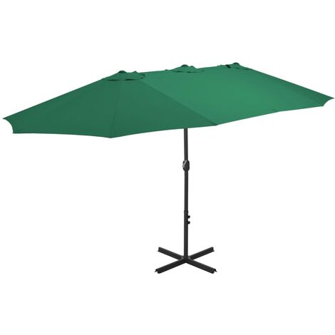 Sombrilla de jardín con palo de aluminio verde 460x270 cm vidaXL
