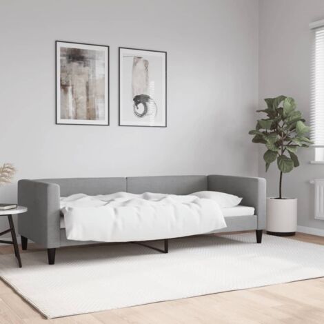Sofá cama sin colchón tela gris claro 80x200 cm vidaXL