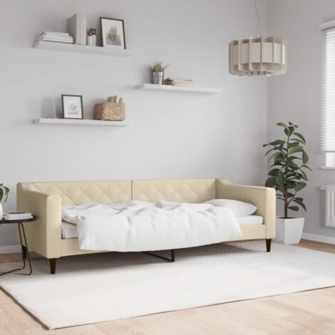 Sofá cama sin colchón tela crema 80x200 cm vidaXL (1/5)