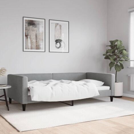Sofá cama sin colchón tela gris claro 100x200 cm vidaXL