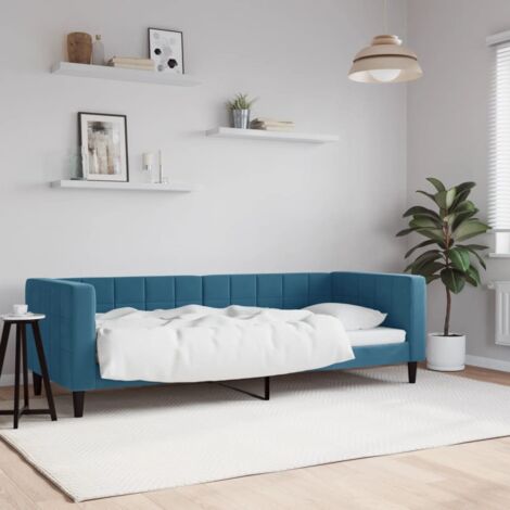 Sofá cama sin colchón terciopelo azul 80x200 cm vidaXL