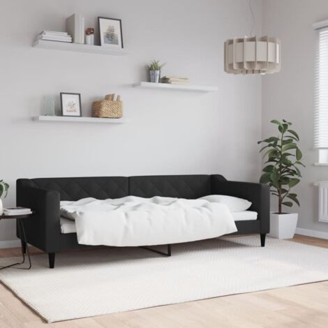 Sofá cama sin colchón tela negro 80x200 cm vidaXL (1/5)